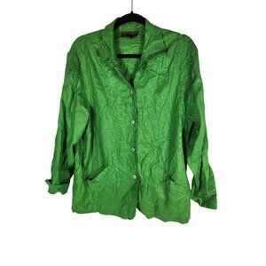 Finnity Naturals Womens Linen Blazer Jacket Apple Green Careercore Resortwear 10